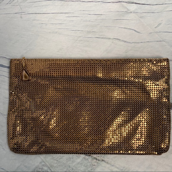 Handbags - Gold Mesh Wristlet Clutch